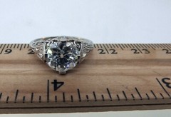 Antique 1920’s Art Deco Platinum Diamond Engagement Ring **1.70 CARATS**