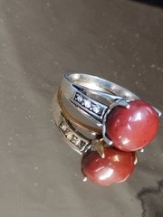 Vintage 925 Sterling Silver Red Jasper Cabochon Ring Size 8.5 (18mm) 4.88g