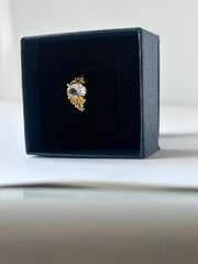 Vintage Clear Cubic Zirconia Ring Gold Plated Womens Size 7