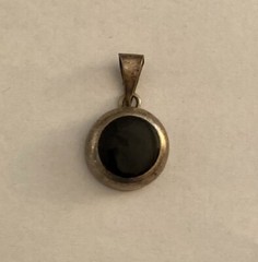 Sterling Silver 925 Setting and Black Gemstone Pendant