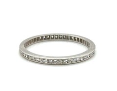 Art Deco Mined Eternity Band Diamond Original 1930s Platinum Ring Size 7.25