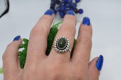 Soviet VTG old Ukraine Sterling SILVER 925 Ring Size 8-8.5 stone nephritis