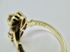 VICTORIAN BUTTERCUP 14 KT YELLOW DIAMOND RING 0.24 CTW SIZE 7.25