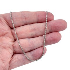 Vintage Italian Sterling Silver 925 Foxtail Link Chain Necklace 31″