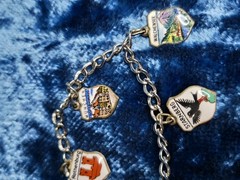 Vintage 800 European Silver Charm Bracelet German Towns Germany Travel Souvenir