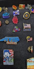 45 Pins Lot Vintage to Mod Jewelry Flags Cub State America