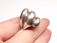 Vintage Modernist Sterling Silver 925 Twisted Dome Puffy Signed Ring sz 8.25