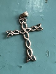 Bronze viking cross Pendant Norway Norwegian vintage estate 2190