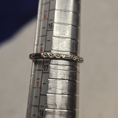Antique 1934 Ostby Barton 14K White Gold Art Deco Wedding Band Engraved Sz 6