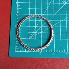 Vintage TRIFARI Silver Tone Braided Twist Thin Bangle Bracelet