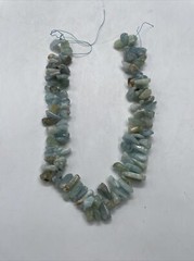 Vintage Marbled Blue Aquamarine Stones For Crafting 16” 124g