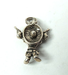 VTG 925 STERLING SILVER 3D MEXICAN PONCHO VILLA GUNMAN CHARM PENDANT 21MM HIGHT