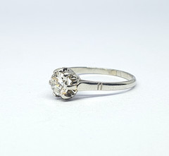 Antique Platinum Solitaire Ring With Natural Diamond – 339
