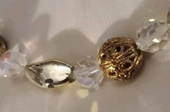 VTG AB Beads Metal & Glass Chrome Beads 24″ Haskell? Necklace Pat. No. 3427691