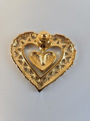 Avon Clip Earrings With Drop Heart Brooch