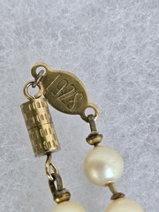 vintage imitation white pearl necklace knotted