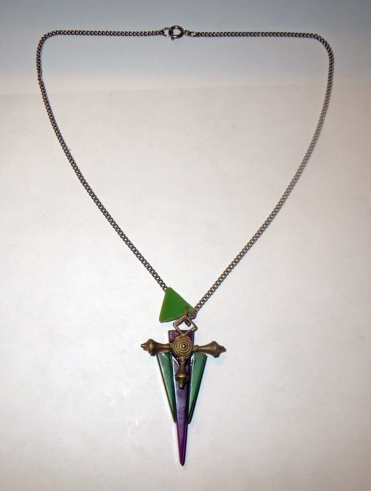 Rare Antique DESIGNER NECKLACE Bakelite MID CENTURY MODERN PURPLE LUCITE