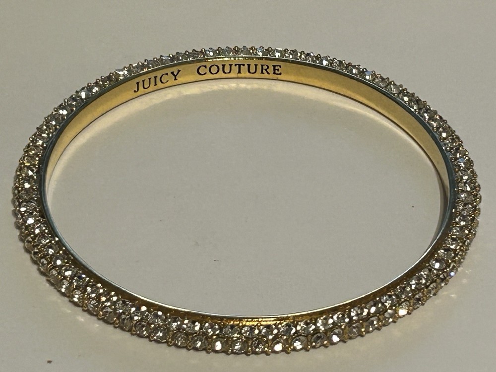 Juicy Couture Bracelet, Gold-Tone Pave Bangle Bracelet – Fashion Jewelry