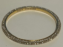Juicy Couture Bracelet, Gold-Tone Pave Bangle Bracelet – Fashion Jewelry