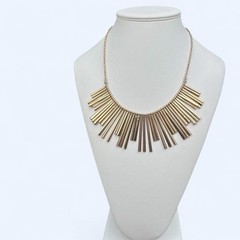 Vintage Liz Claiborne Gold Tone Fringe Collar Statement Necklace