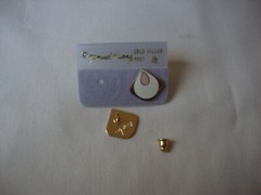 VINTAGE SAMUEL HUANG DESIGNER CLOISONNE RETRO MOD PINK & WHITE STUD EARRINGS