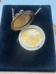 Antique fine Art Nouveau Lady locket jewelry lot Lg cameo Art Deco necklace doll