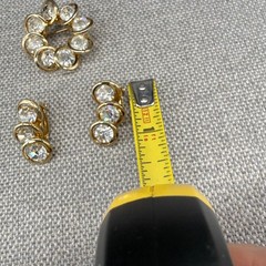 Vintage Judy Lee Set Brooch Earrings Clear Round Rhinestones Gold Tone