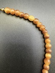 Vintage Crackled Bovine Horn Dyed Bone Wood Bead Necklace 19” Hook Clasp