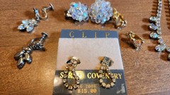 Vintage Jewelry Lot – Rhinestones – Sarah Cov Earrings NOS – Aurora Borealis