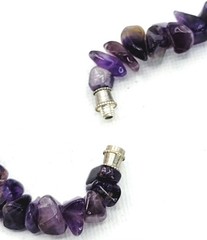 Amethyst Vintage Boho Necklace Irregular Raw Purple Gemstone Chips Hand Made 17″