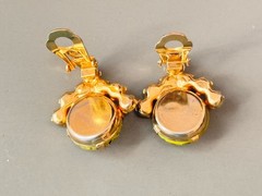 Vintage Verified JULIANA Millefiori Brooch & Earring Set, Yellow Harlequin Multi
