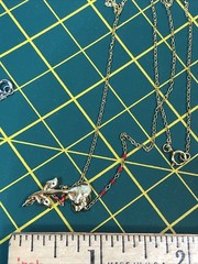b56. 925 Sterling, GF, Mix material, Enamel, Glass, Stone 9 chain Necklaces 21g