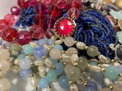 4Lb Mixed Mystery Jewelry Lot Vintage Mod Boho Bead Necklaces Bracelets Earrings