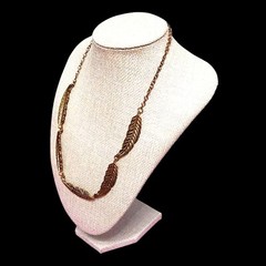 VTG Gold Tone Shining Feathers Everyday Statement Necklace 20″