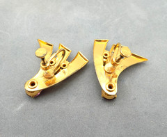 Vintage 1940s Sterling Silver Gold Vermeil Screwback Earrings Purple Glass