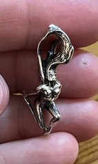 Vintage Goddess Angel Nymph Fairy Pendant Sterling Silver Beautiful