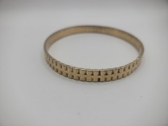 Vintage Sperry Bracelet Bangle Gold Tone Ornate Ribbed Jewelry Costume