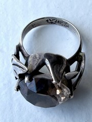 Vintage Sterling Silver Smoky Quartz Crystal Ring Size 7