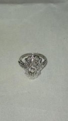 Art Deco 14K White Gold Filigree and Diamond Ring .20 Carat G-H VVS Size 7