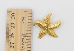 Vtg Avon Textured Starfish Necklace & Earring Set Ocean Beach Nautical