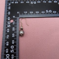Vintage Sterling Silver Earrings Real Gray Pearl 1.25 inch Dangles 836b
