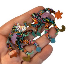 Vintage 80s Post Modern Whimsical Dancing Jester Earrings Sculptural Enamel 3D