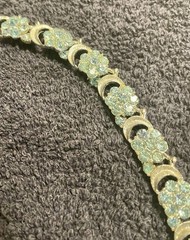 vintage CORY rhinestone necklace Signed Aqua Blue Beautiful Stones Pre-Loved