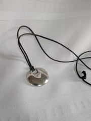 Vintage Robert Lee Morris 925 Sterling Contemporary Disc Pendant Necklace