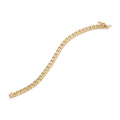 Vintage 4.00ct Full Cut Diamond 14k Gold Solid Hinged Link Two Row Bracelet