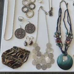 Estate Vintage Wearable Jewelry Lot Necklaces Bracelets rings Earrings Used