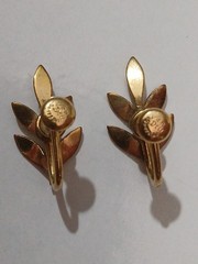 Vintage Van Dell Gold Filled 1/20 12K Screw Back Leaf Earrings