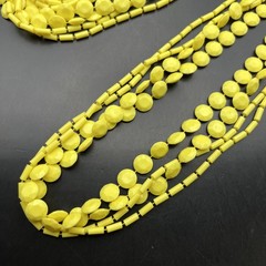 Extra Long Yellow Bead Necklace Bright Vibrant Colorful Bold 56 In Vintage