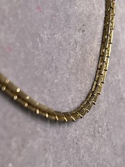 VINTAGE GOLD TONE 2.5 MM UNIQUE LINK CHAIN NECKLACE