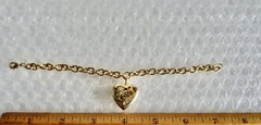 lOCKET LOVE ART BRACELET GOLD TONE RHINESTONE FANCY BLING RETRO JEWELRY neocurio